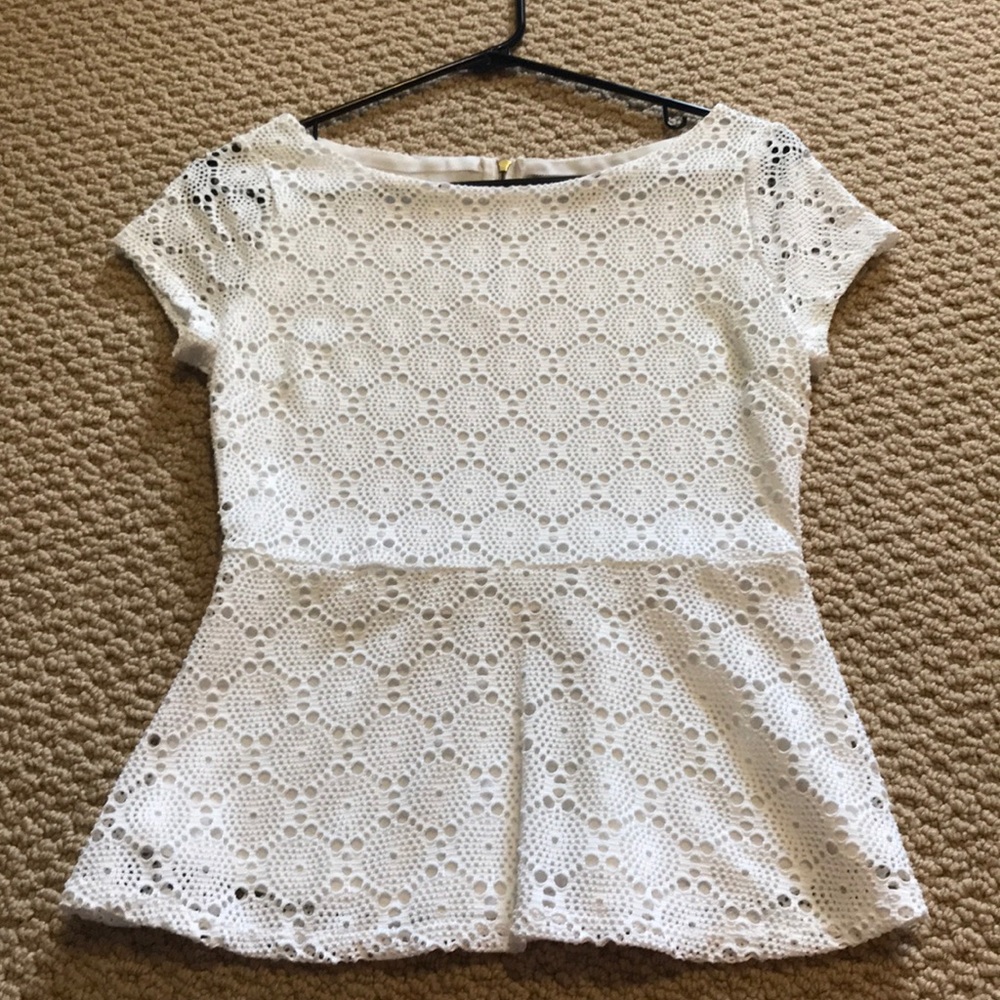 Eyelet peplum top